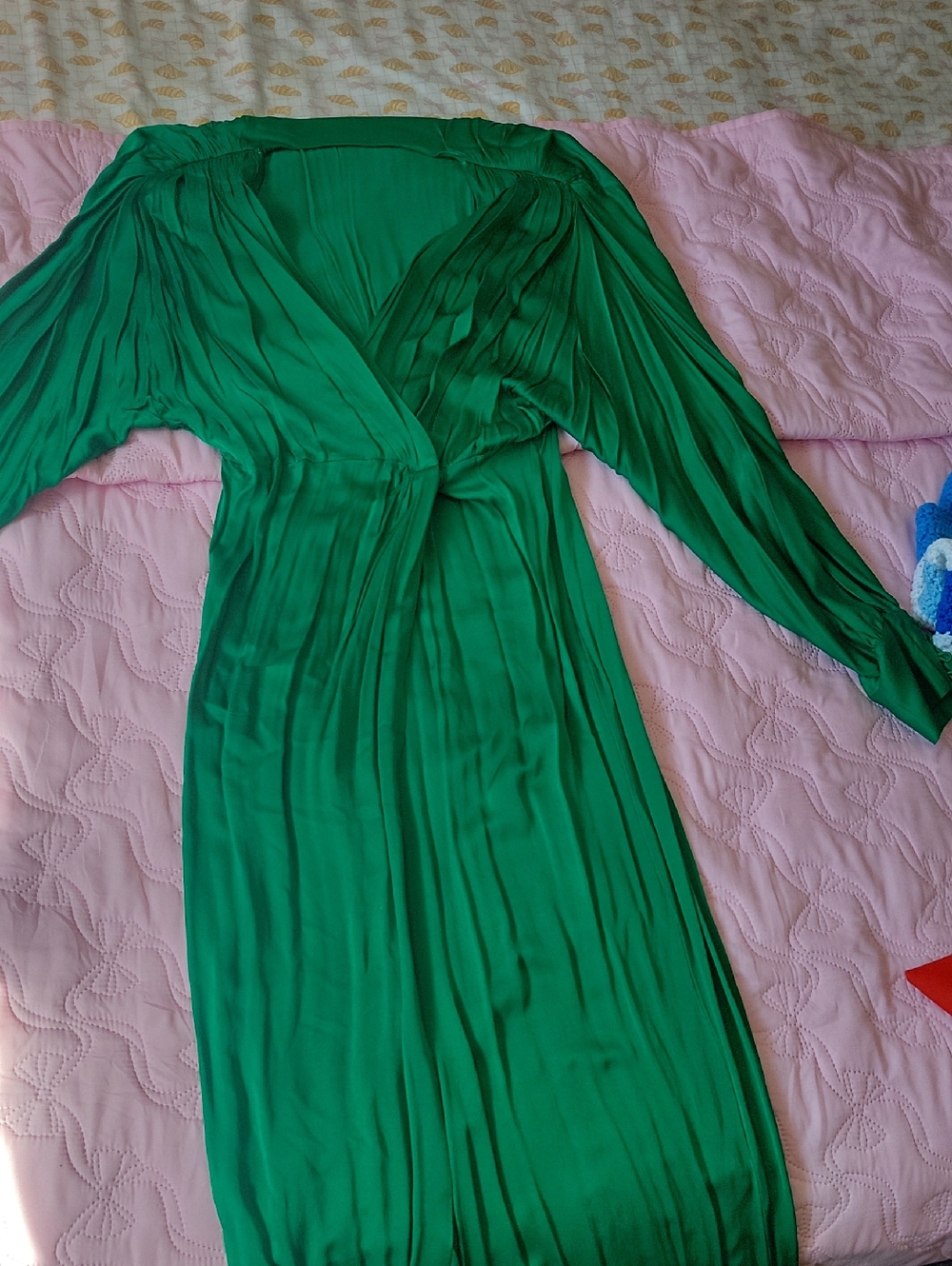 Zara Emerald Green Long Sleeve Wrap Dress